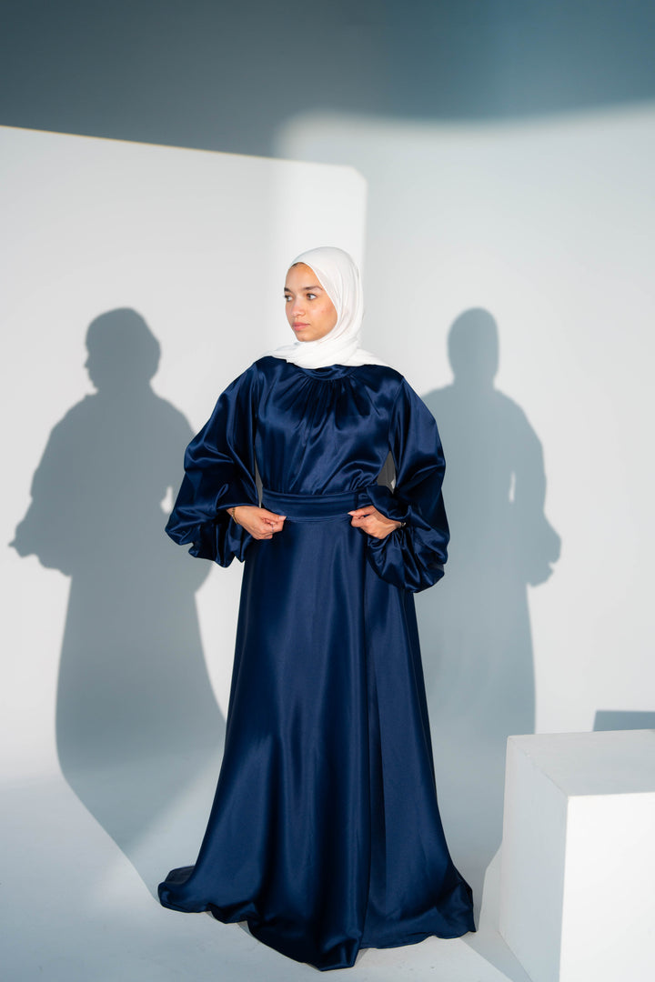 Satin Cloche Dress