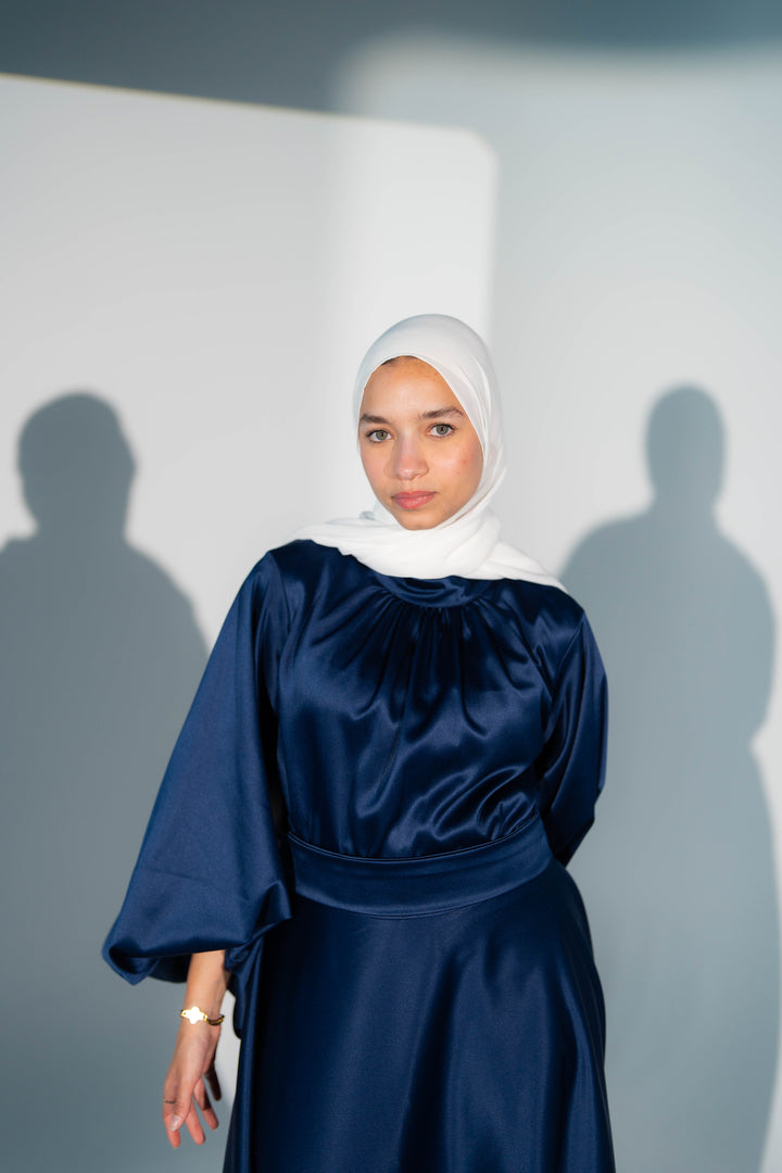 Satin Cloche Dress