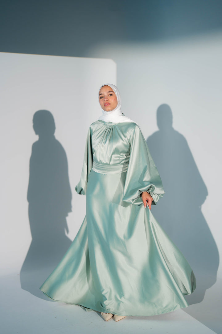 Satin Cloche Dress