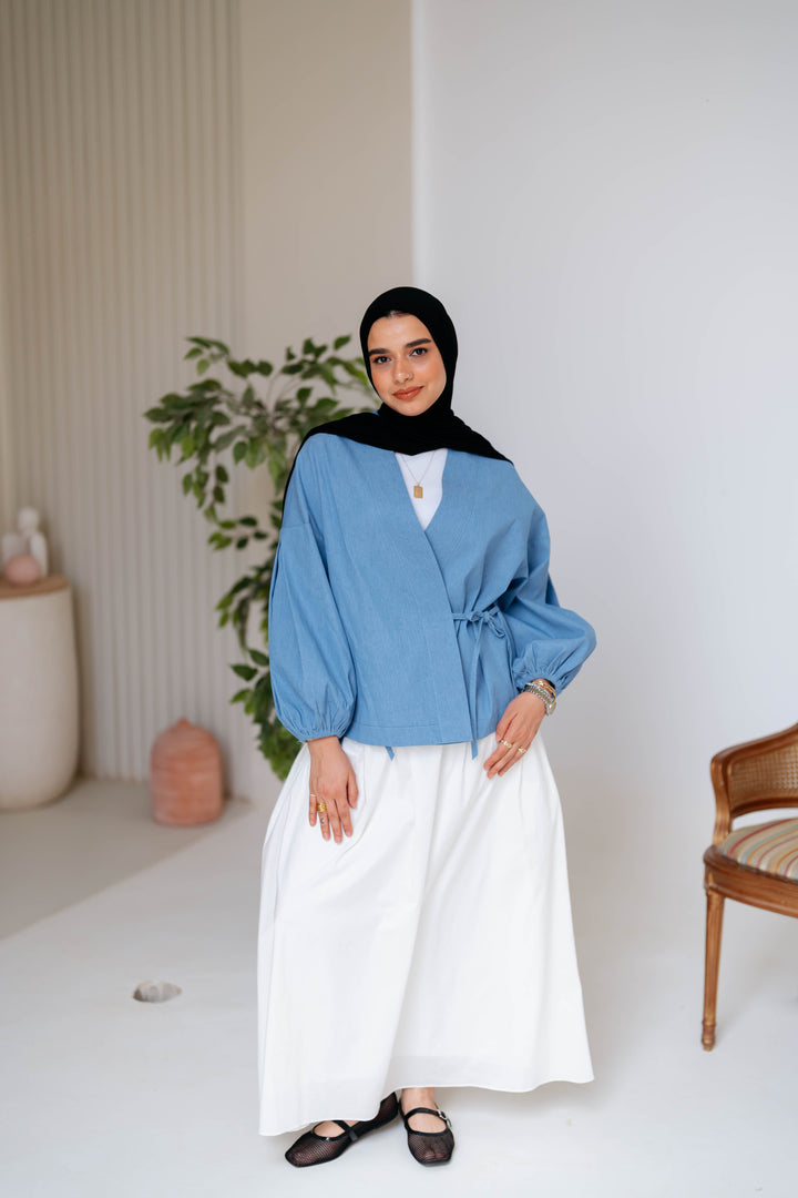 Shine Denim Blouse