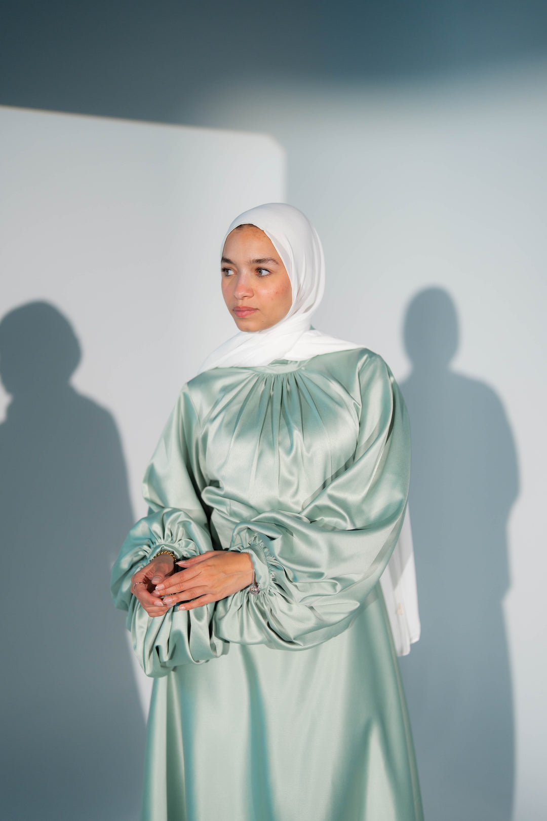 Satin Cloche Dress