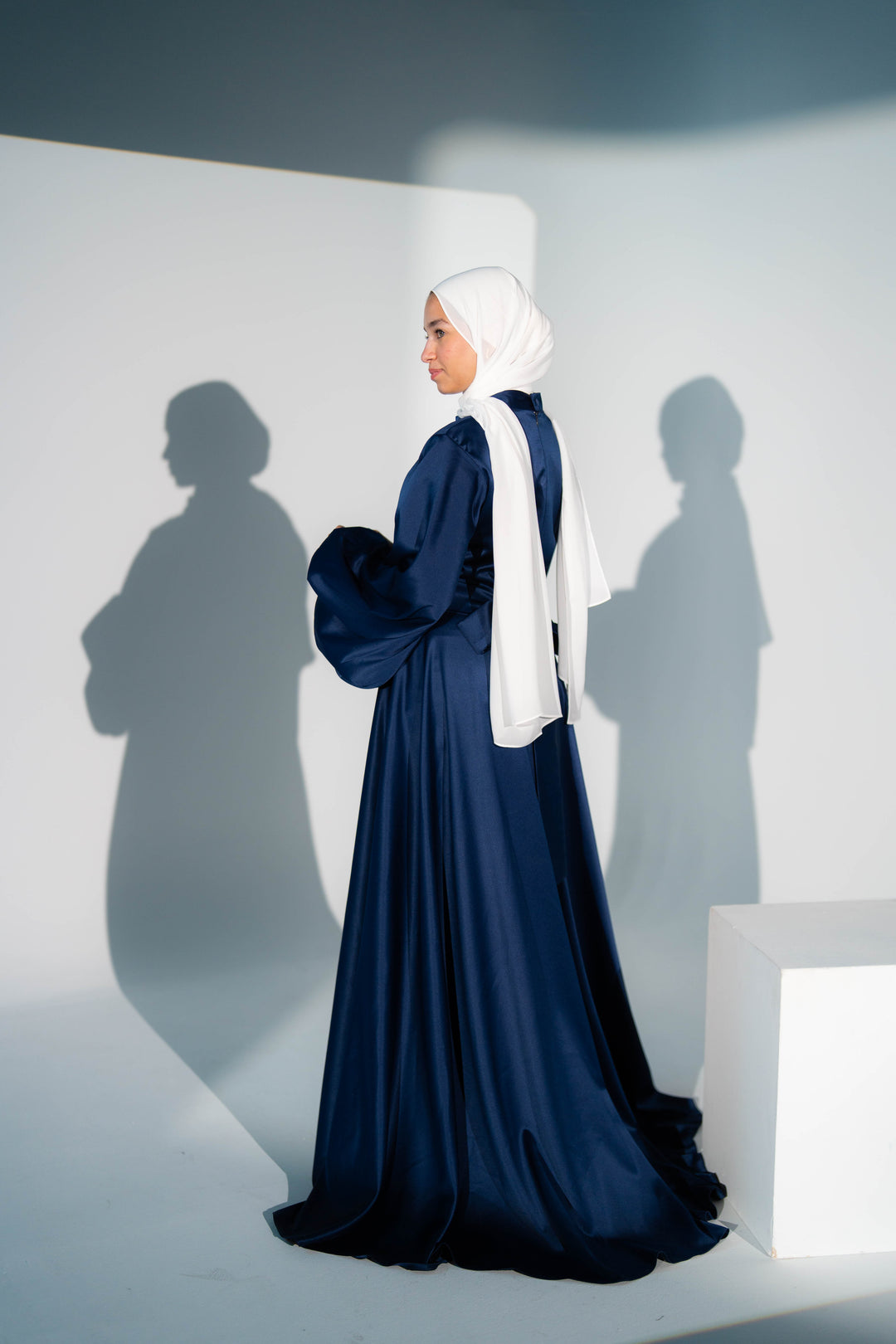 Satin Cloche Dress