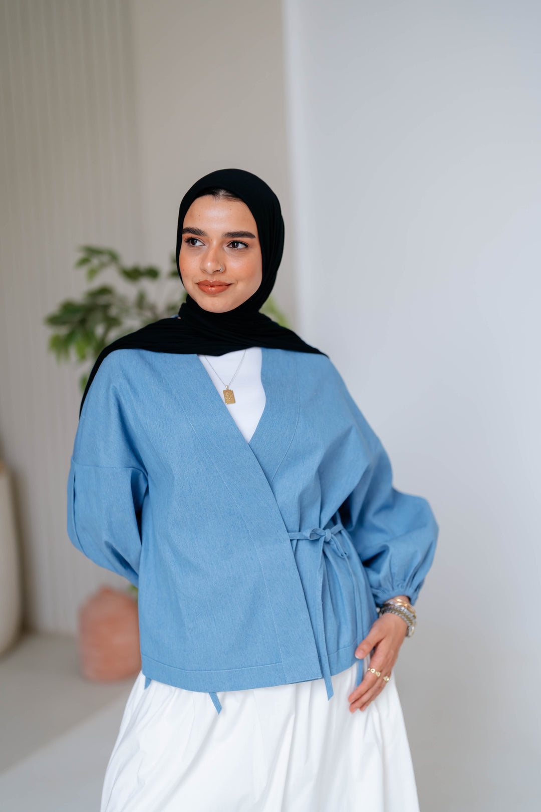 Shine Denim Blouse