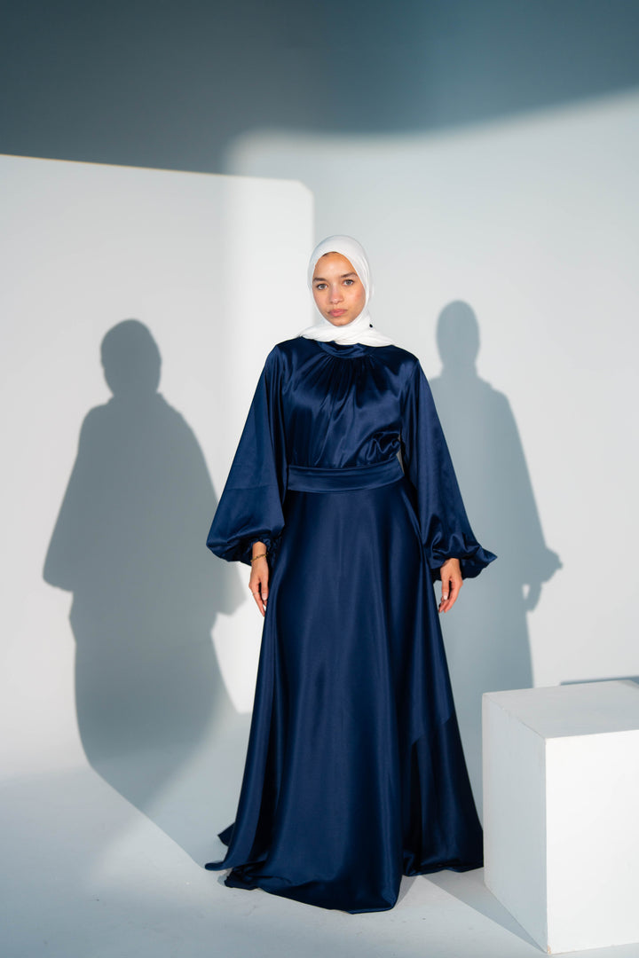 Satin Cloche Dress