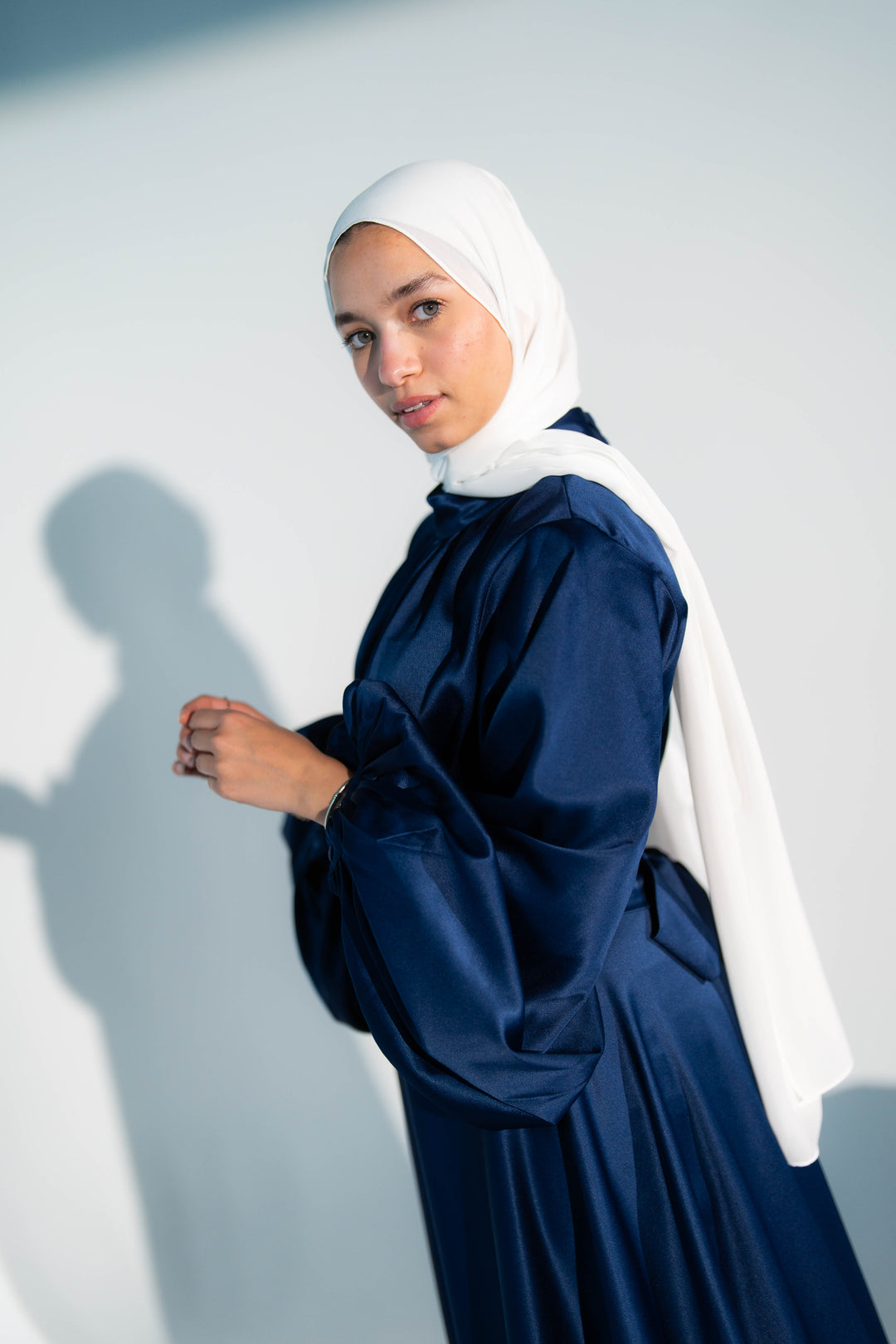 Satin Cloche Dress