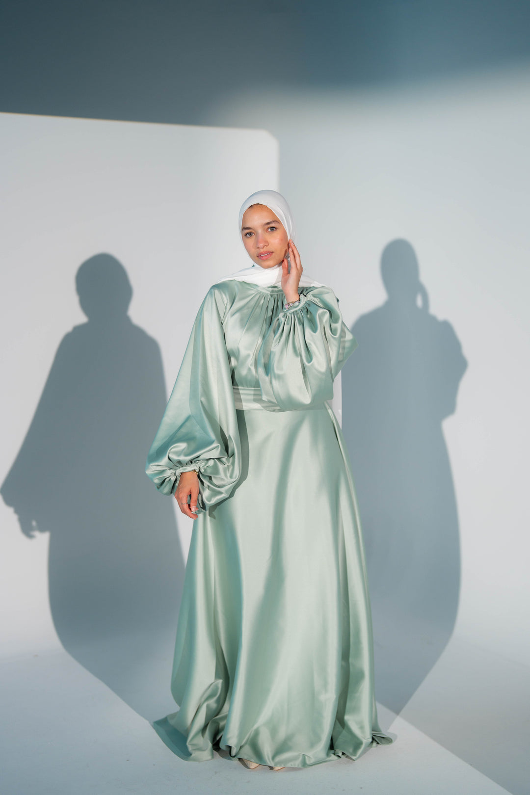 Satin Cloche Dress