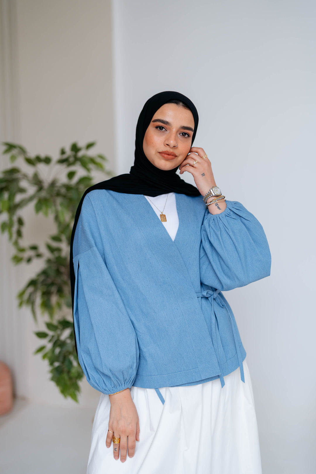Shine Denim Blouse