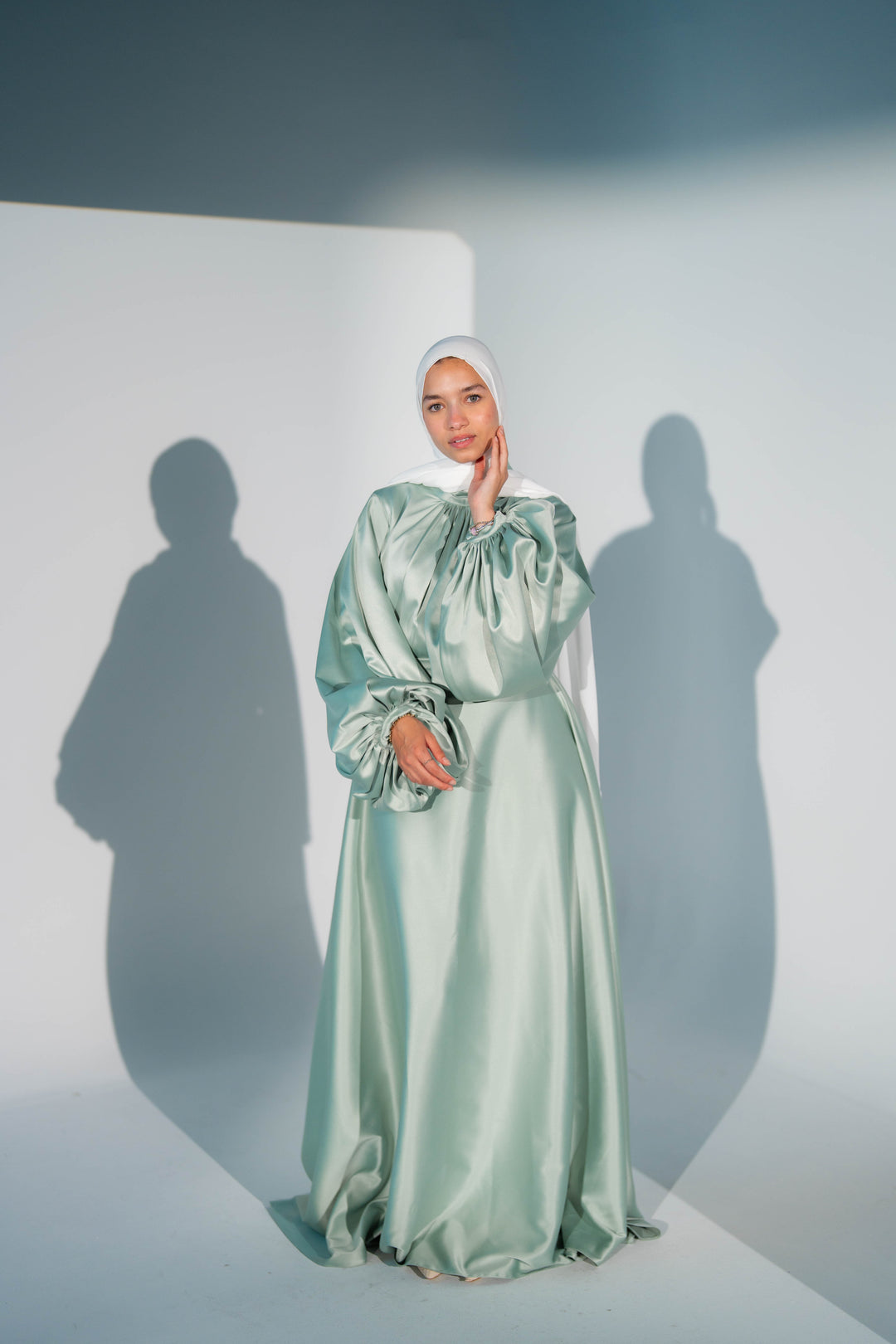Satin Cloche Dress