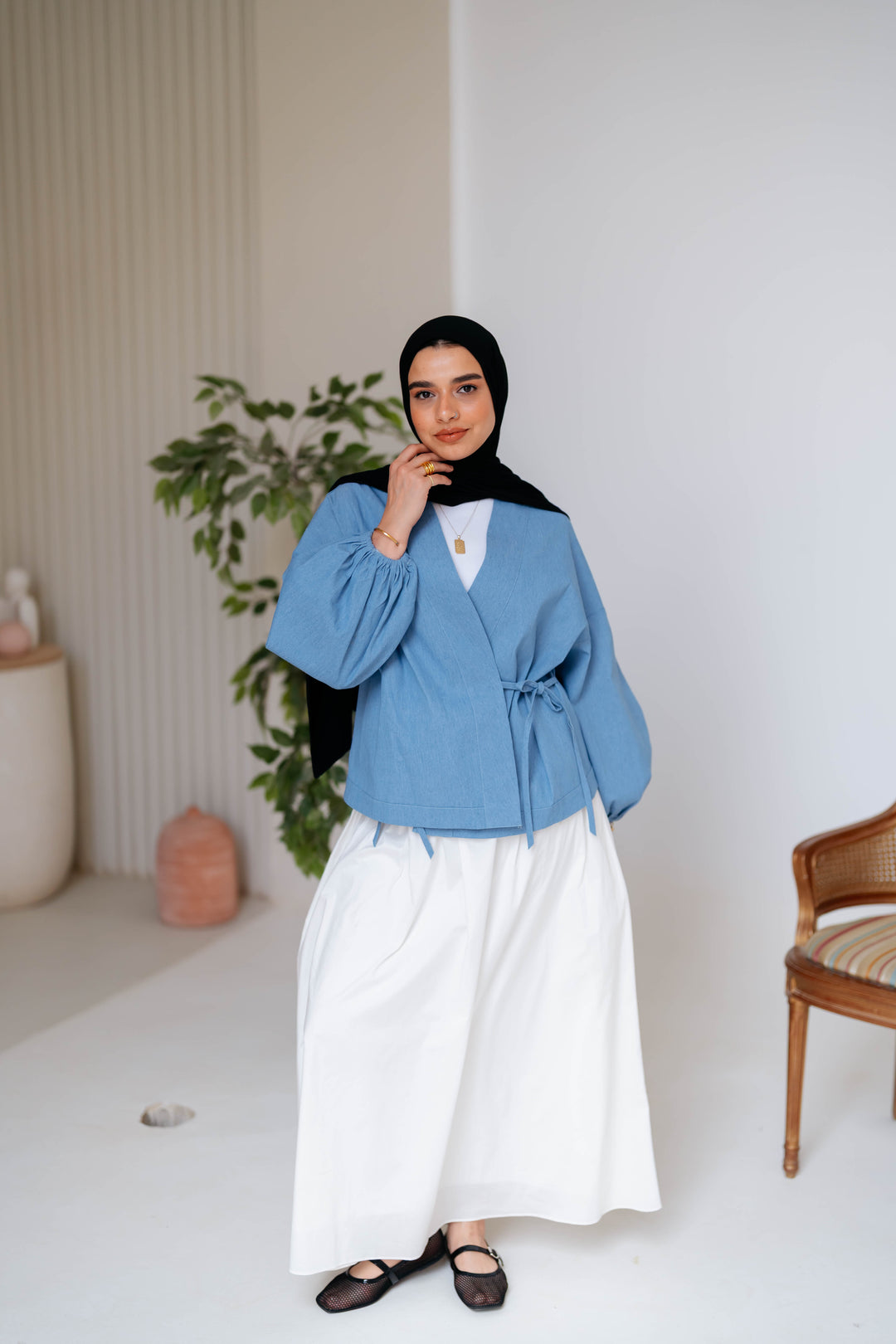Shine Denim Blouse